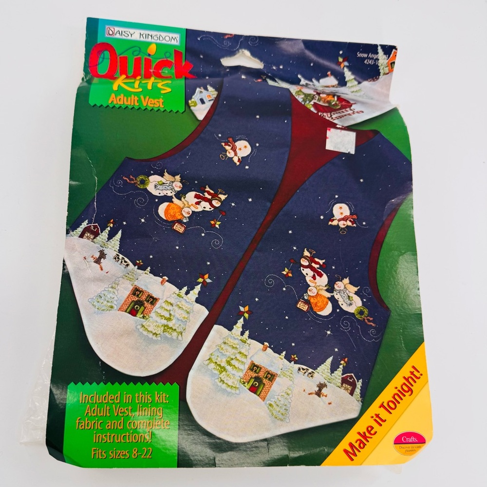 Vintage Daisy Kingdom Quick Kits Adult Vest Kit Christmas Holiday Crafts New